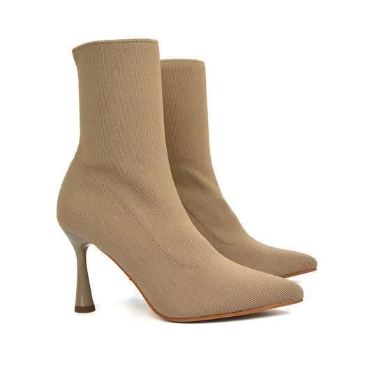 Taupe Sock Boots, Taupe Sock Ankle Boots, Sock Boots, Sock Ankle Boots