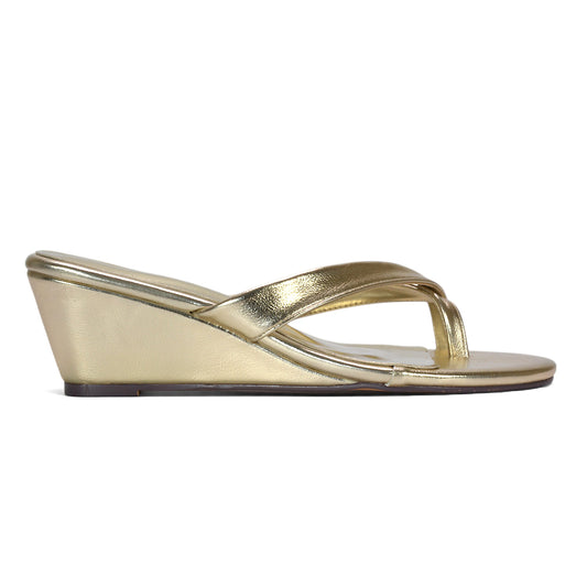 gold low wedge heel sandals, low wedge heel sandals, women’s low wedge toe post strappy sandals