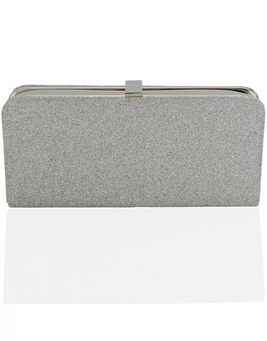Silver| XY London | ABIGAIL SILVER GLITTER CLUTCH BAG ,ABIGAIL SILVER GLITTER CLUTCH BAG ,ABIGAIL SILVER GLITTER CLUTCH BAG