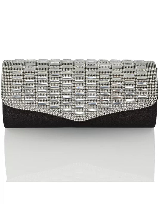 Black| XY London | TALITHA BLACK GLITTER CLUTCH ,TALITHA BLACK GLITTER CLUTCH ,TALITHA BLACK GLITTER CLUTCH