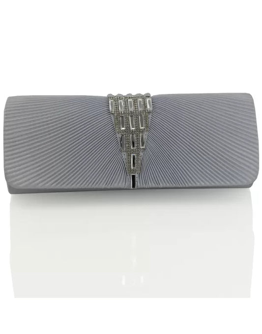 Silver| XY London | TESSA SILVER SATIN CLUTCH,TESSA SILVER SATIN CLUTCH,TESSA SILVER SATIN CLUTCH