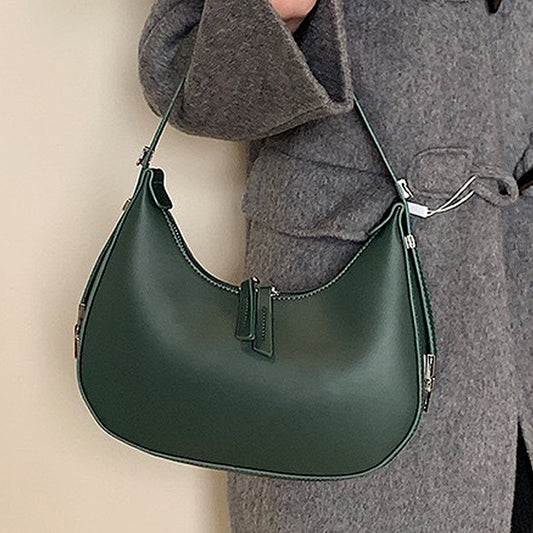 green curved shoulder bag, green mini shoulder bag, mini shoulder bag, curved shoulder bag