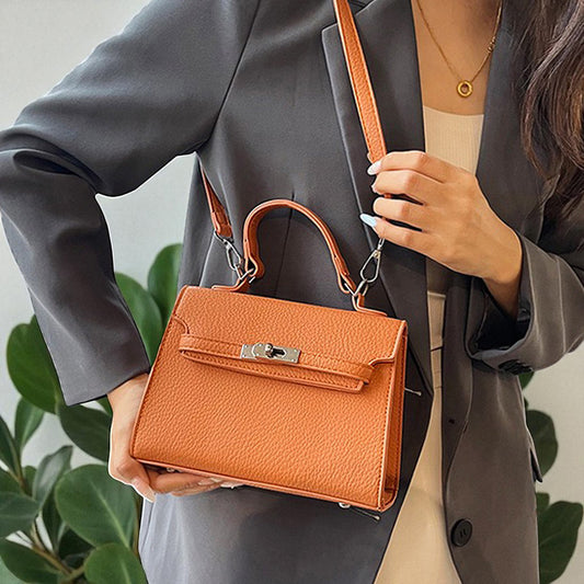 orange handbag, orange bags, handbag, bags, Trendy mini handbags with lock