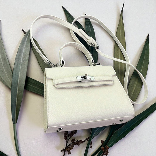 white handbag, white bags, handbag, bags, Trendy mini handbags with lock