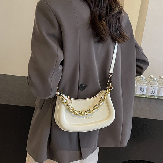 women's beige shoulder bag, beige shoulder bag, women's shoulder bag, shoulder bag, Women's small faux leather shoulder bag with chain strap