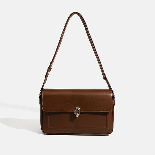 brown clasp bag, brown shoulder bag, womens shoulder bag