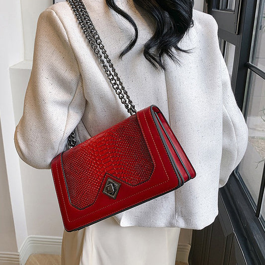 red leather bags, red crossbody bag, Trendy women's crossbody bag, Stylish purse