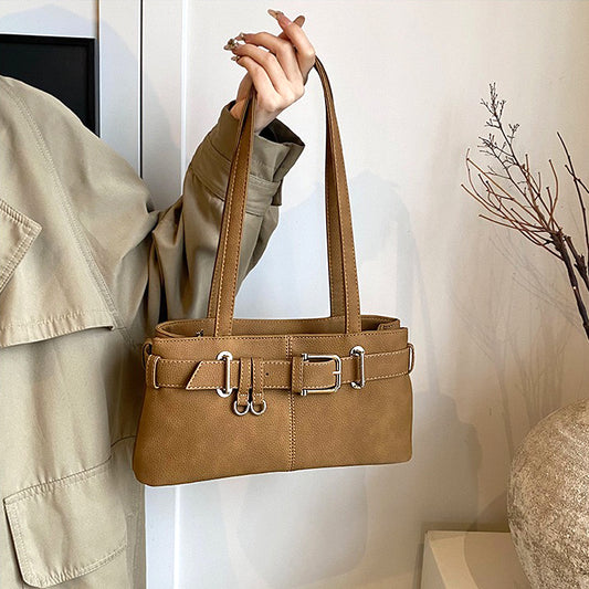 tan shoulder bag, Faux leather handbag, Chic tan shoulder bag