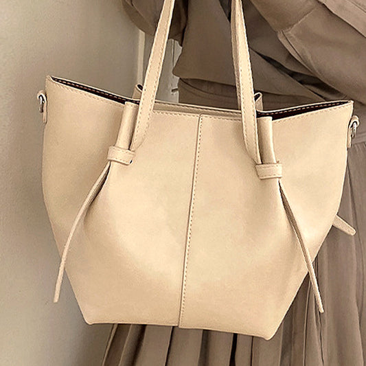 Beige Shoulder Tote Handbag