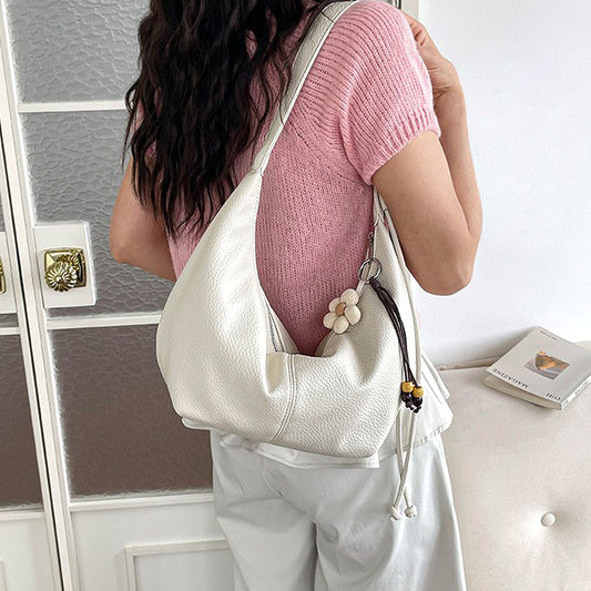 White handbag for women, White statement shoulder bag