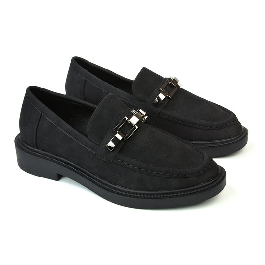 black loafers