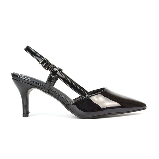 black mid heel stilettos, black stiletto heel court shoes, mid heel stilettos, stiletto heel court shoes