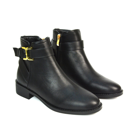 Black Flat Boots, Black Flat Heel Boots, Black Flat Ankle Boots, Black Casual Boots