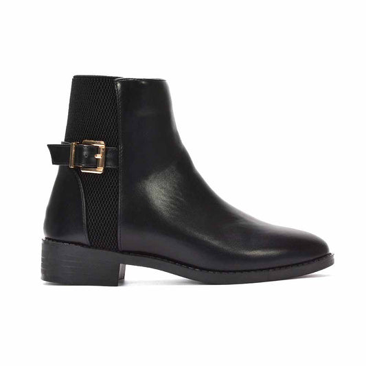 black ankle boots, black chelsea boots, ankle boots, chelsea boots, women’s ankle boots, leather ankle boots, women’s leather ankle boots with buckle and side zipper