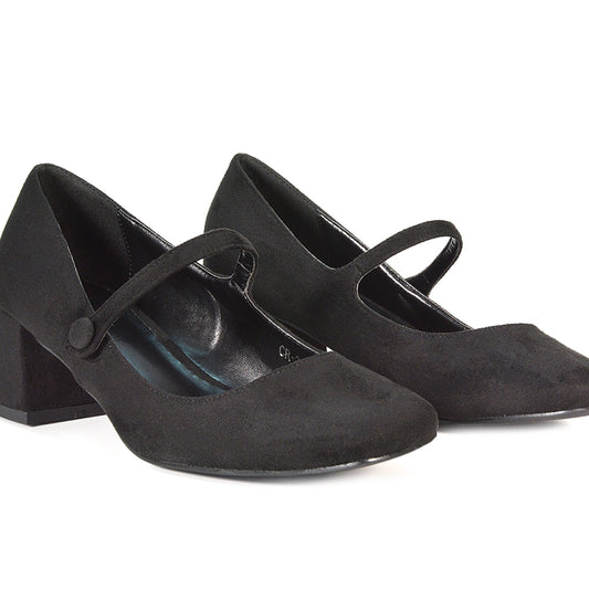 black faux suede mary jane shoes, black faux suede heeled mary jane shoes, mary jeane shoes, heeled mary jane shoes
