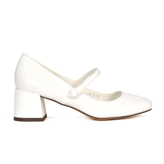 white block heeled court shoes, white mid heeled court shoes, block heeled court shoes, mid heeled court shoes