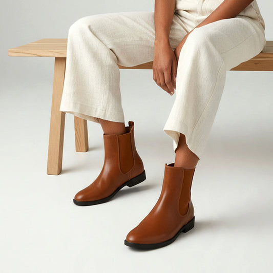 tan chelsea ankle booties