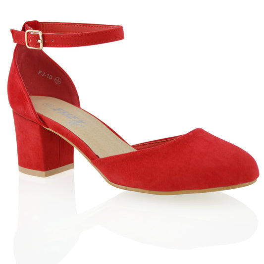 | XY London | Red Wedding Shoes,Red Wedding Shoes for Women,Red Block Heel Shoes,Red Court Shoes,Ivory Strappy Heels