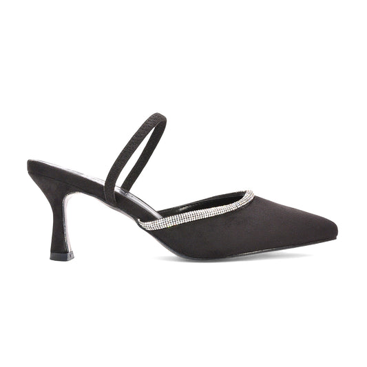 black prom heels, black prom shoes, Prom Court Shoes for Women, Bridal Slingback Heels