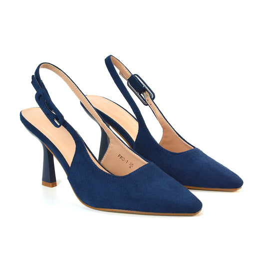 Navy Stiletto High Heels, Navy Court Shoes, Navy Court Heels, Navy Pointed Toe Heels