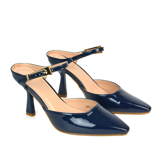 Navy Strappy High Heels, Navy Stiletto Court Heels, Navy Heeled Sandals, Navy Stiletto Court Shoes