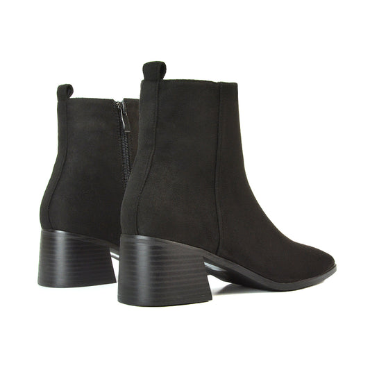 Black Faux Suede Chelsea Boots, Black Faux Suede Chelsea Ankle Boots, Chelsea Boots, Chelsea Ankle Boots