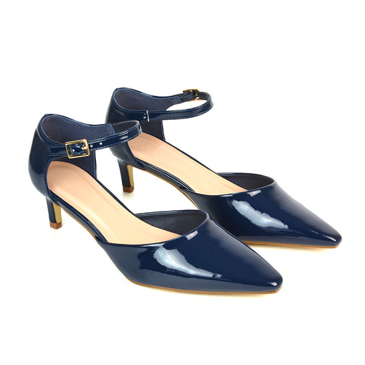 Navy Heels, Navy Kitten Heels, Navy Low Heels, Navy Low Kitten Heels