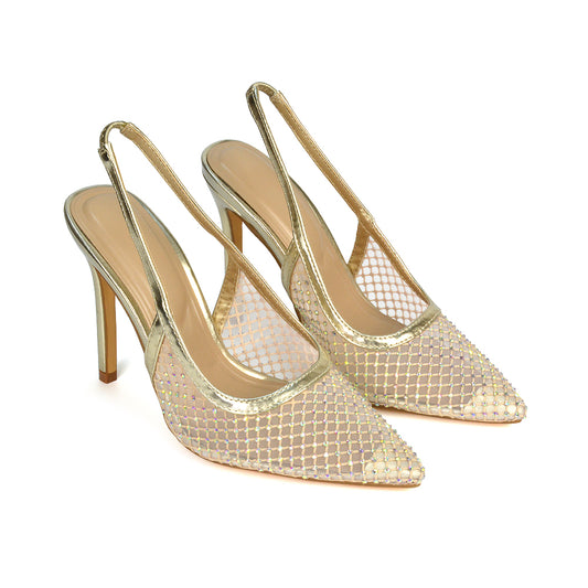 Gold Heels, Heels, Stiletto Heels, Stiletto High Heels, Gold Court Shoes