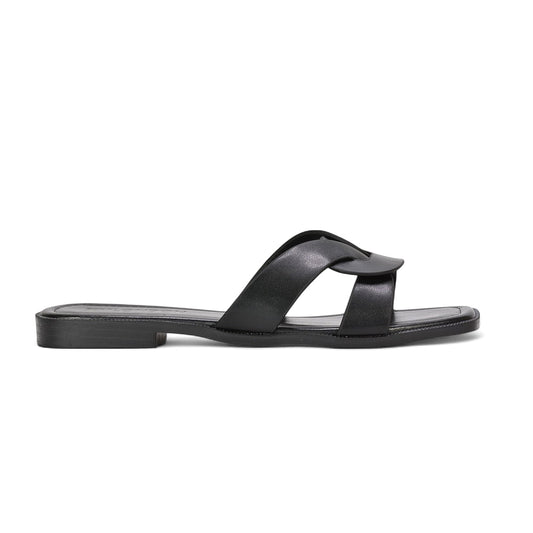 black sandals for holiday, black flat sliders, sandals for holiday, flat sliders
