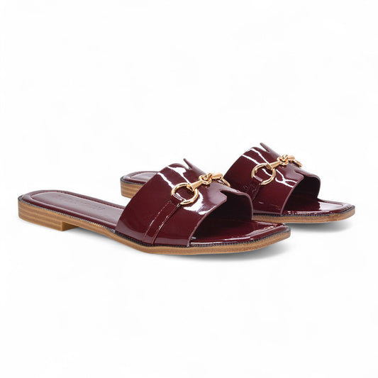 burgundy slides, burgundy sandals, slides, sandals