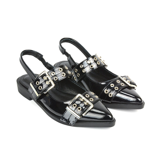 Women's Ballet Pumps, Black Pump Shoes, Strappy Flat Shoes, Black Pumps, Ballerinas, Ballerina Pumps, Black Shoes