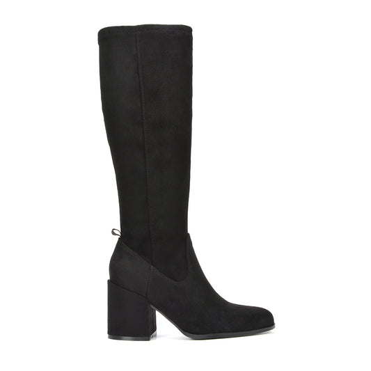 Black knee high boots, black high heel knee high boots, Women’s knee high boots, Knee high boots, Casual knee high boots, Suede finish boots