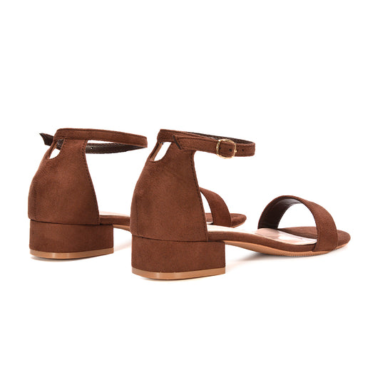 brown flat heel sandals, brown low block heel sandals, flat heel sandals, low block heel sandals