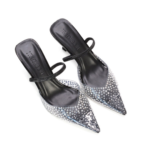 black diamante heels, black sparkly heels, diamante heels, sparkly heels