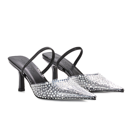 black clear heels, black Perspex heels, clear heels, Perspex heels, party heels