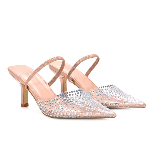 nude clear heels, nude Perspex heels, clear heels, Perspex heels, party heels