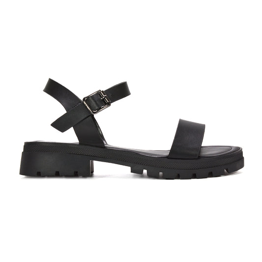 black strappy platform sandals, women’s black strappy chunky platform sandals, black everyday casual sandals, black chunky sandals, comfortable black platform sandals for all day wear