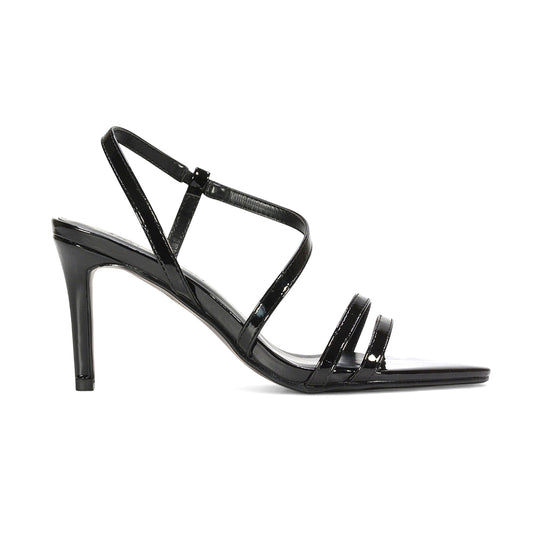 black high heels, black stiletto high heels, Formal strappy pointed toe heels, Slingback party heels, high heels for prom or events