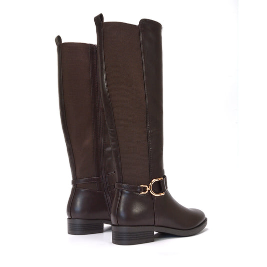 brown riding boots, autumn boots, women's brown boots, Classic brown riding boots, Best flat knee-high boots for women