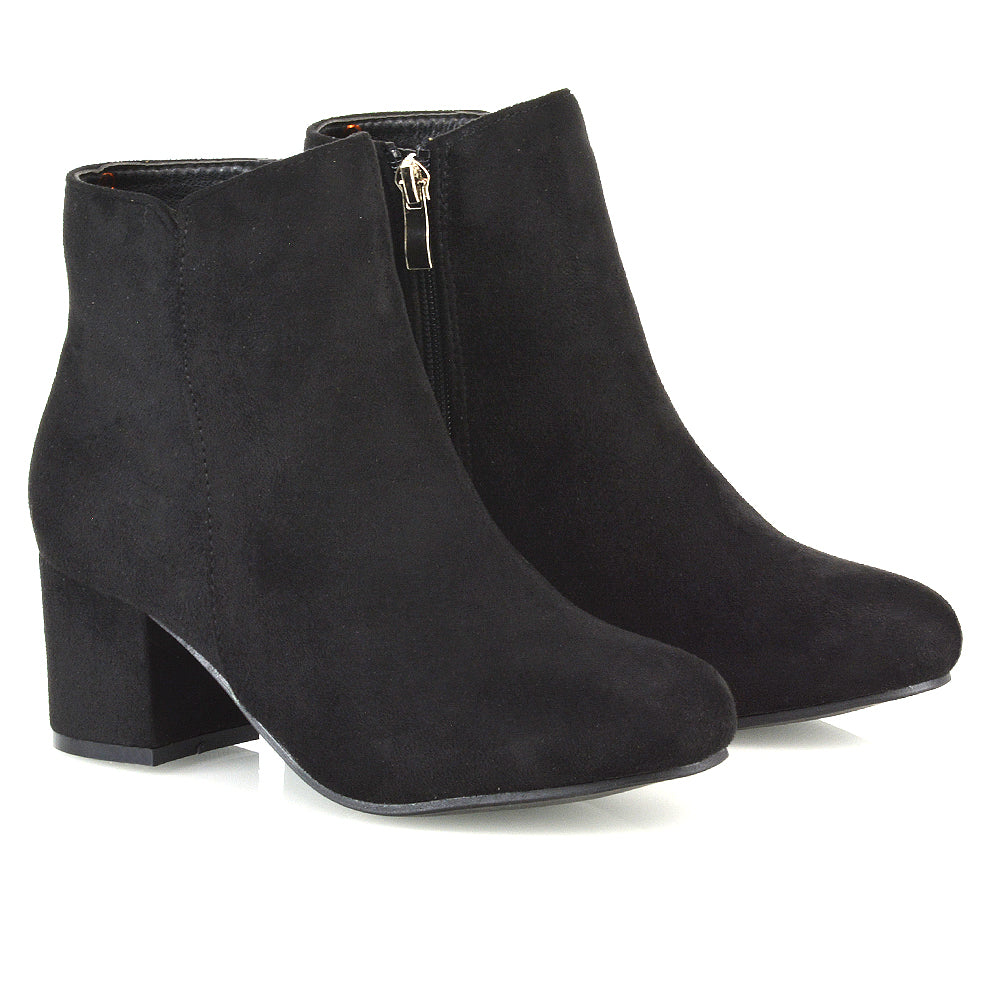 Jade Mid Block Black Faux Suede UK EU 36 US