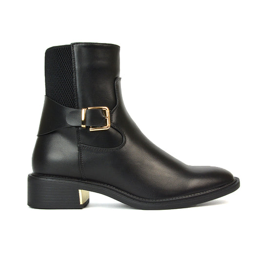 black ankle boots, black block heel chelsea boots, black low block heel boots, chelsea boots