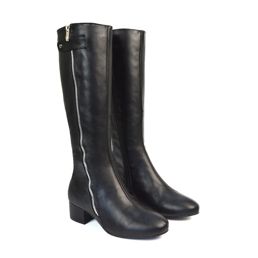 Women's Black Boots, Women's Black Knee High Boots, Black Knee High Boots Heels, Women's Boots