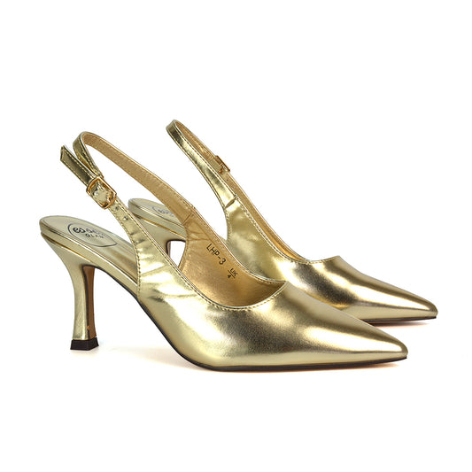 Gold Court Shoes, Gold Court Heels, Womens Gold Heels, Heels