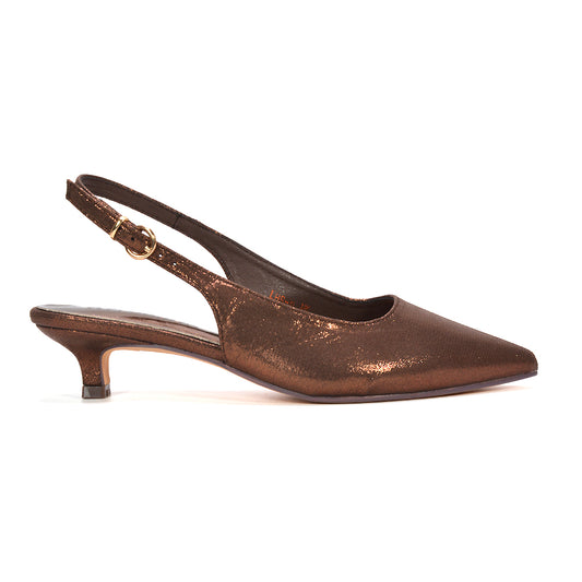 brown slingback kitten heels, elegant brown slingback kitten heels for women, autumn wedding shoes