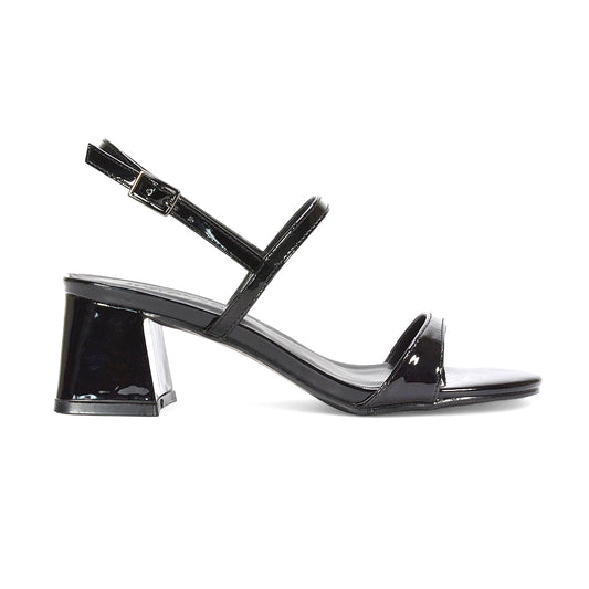 black slingback heels, black strappy heels, women's summer heels, adjustable strap heels