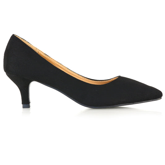 black pointed toe heels