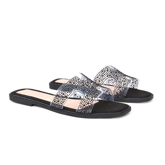 black diamante sandals, black sparkly sandals, diamante sandals, sparkly sandals, flat sandals, with jewels, crystal sandals