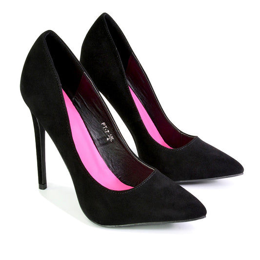 black heels, black high heels, heels, high heels, pointed toe court shoes, Women’s high heel court shoes party wear