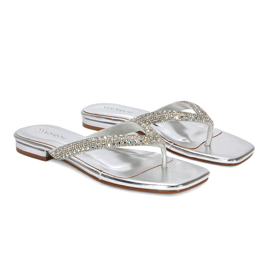 women’s diamante sandals, women’s flat diamante thong sandals, buy women’s diamante sandals online, rhinestone sandals women, silver sandals