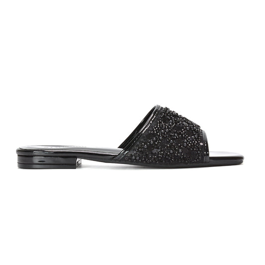 black sequin sandals, black sequin embroidered strappy sandals for women, black wedding guest sandals, black glam sandals